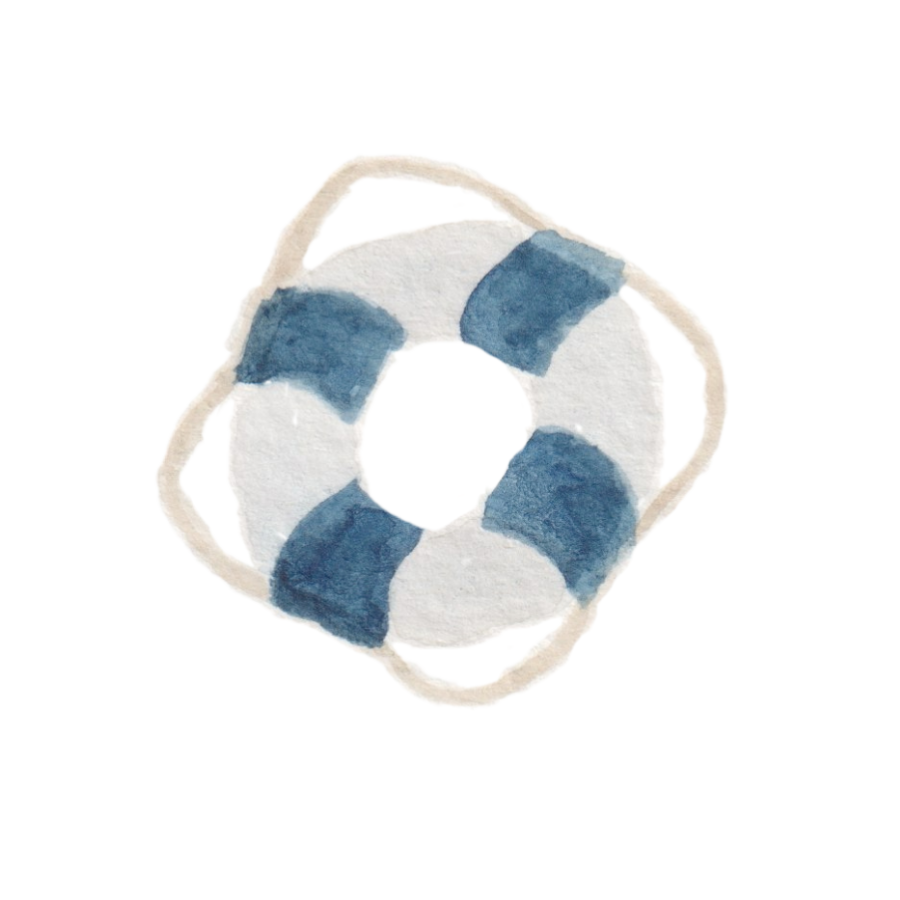 Blue Watercolor Life Preserver Sticker