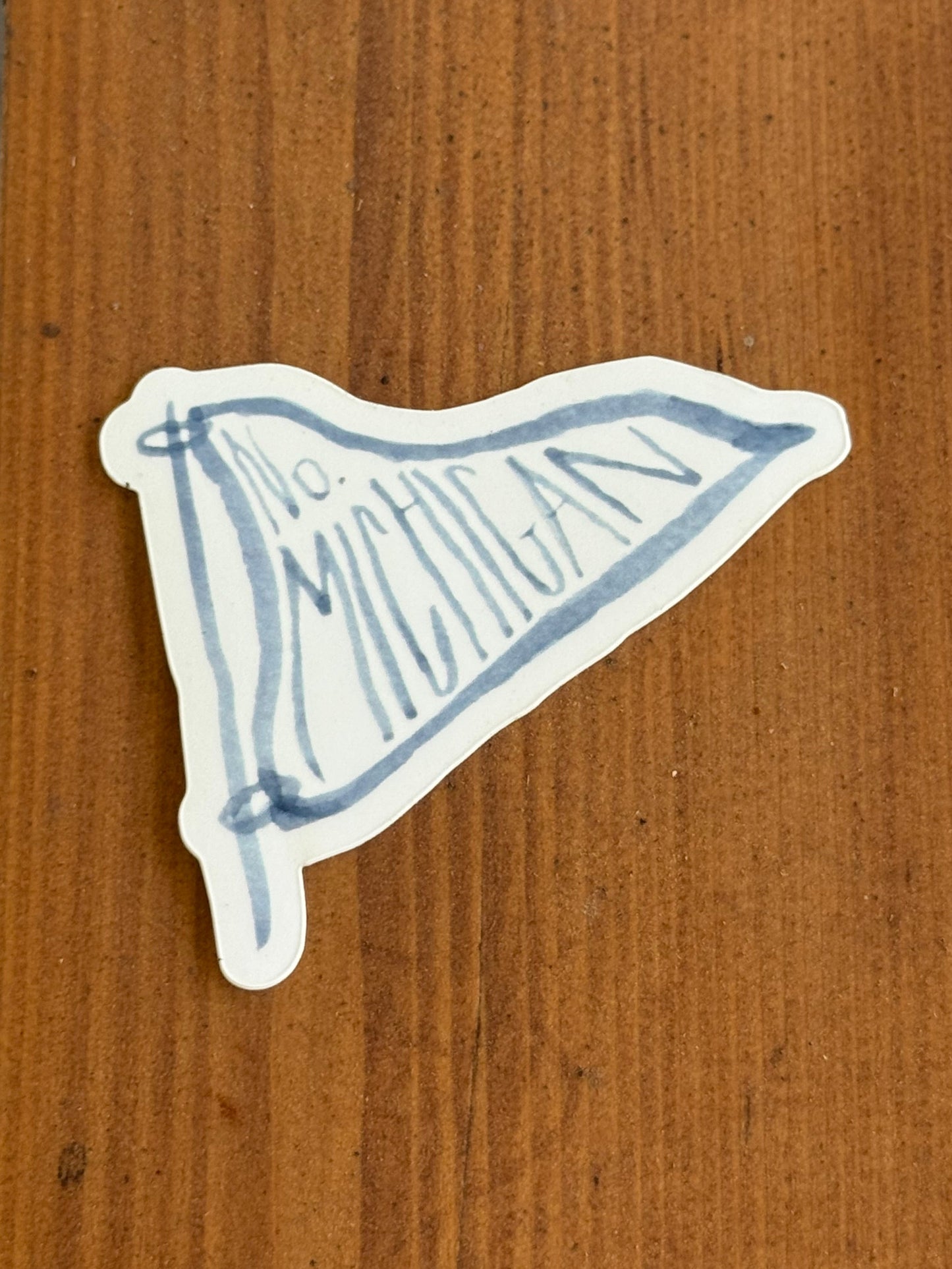 No. Michigan Pennant Watercolor Sticker
