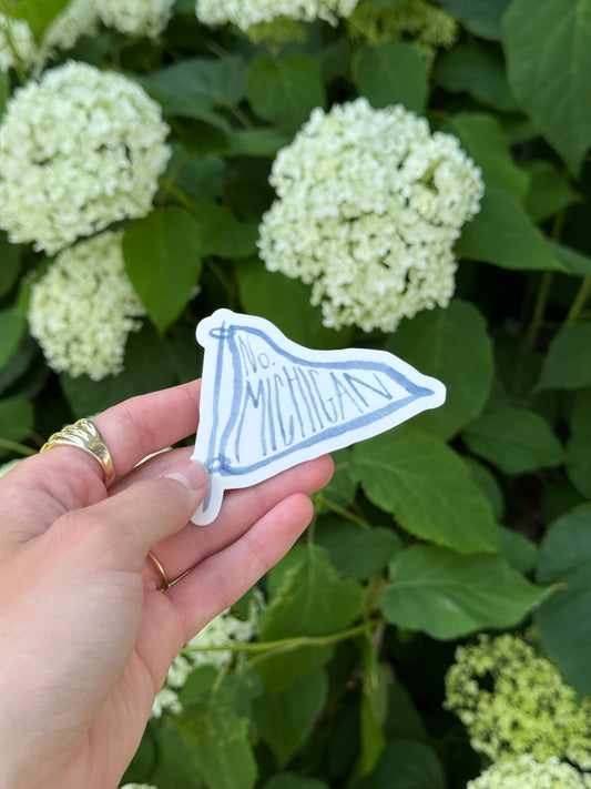 No. Michigan Pennant Watercolor Sticker