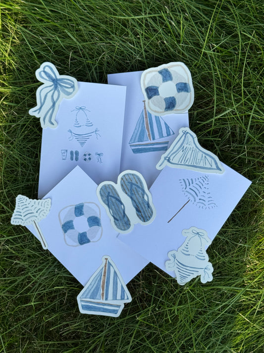 Blue Bikini Watercolor Sticker