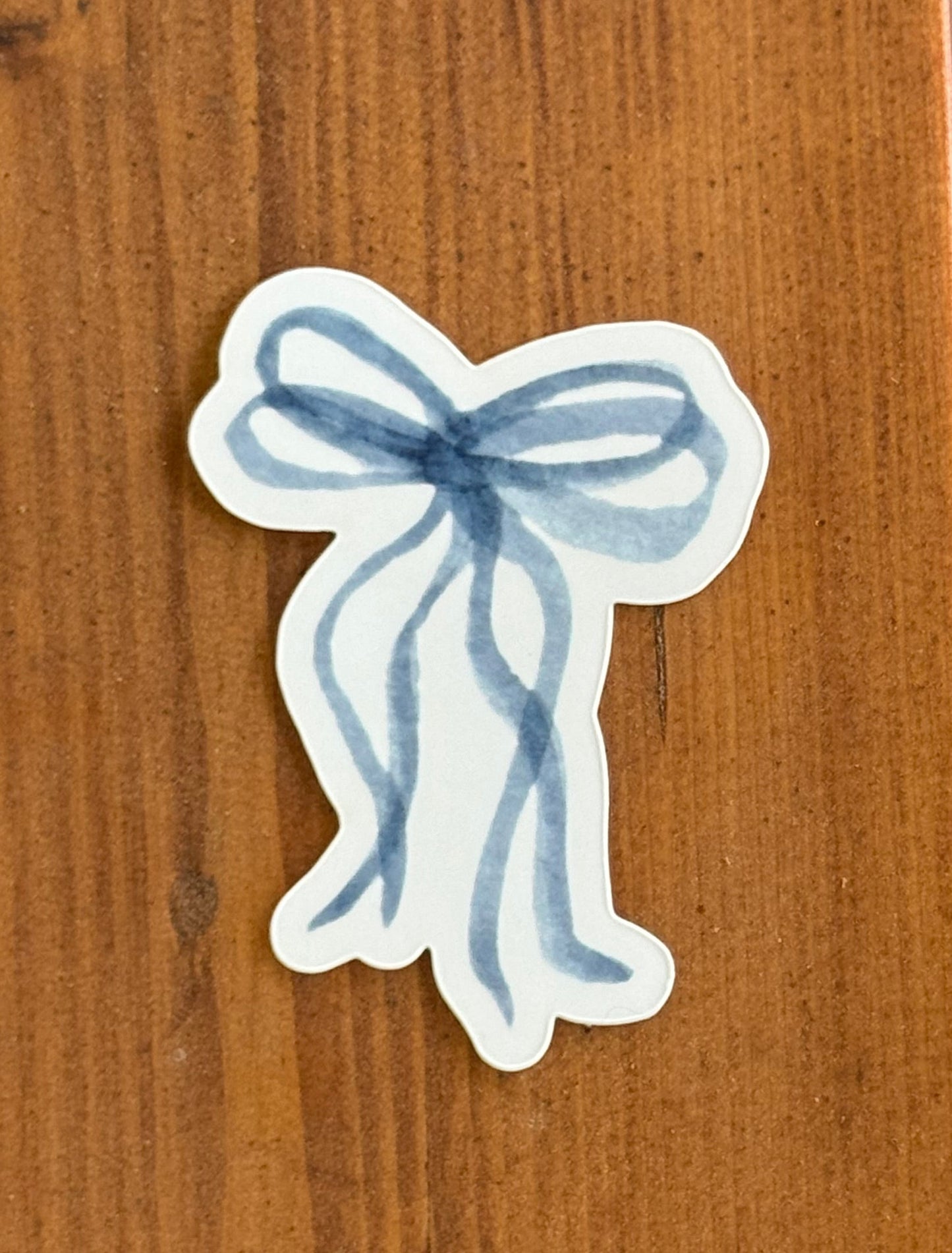Blue Watercolor Bow Sticker