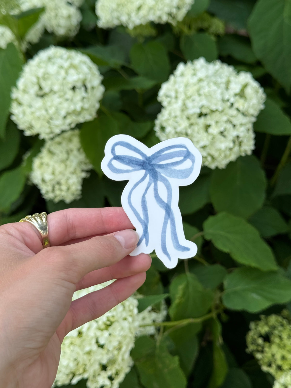 Blue Watercolor Bow Sticker