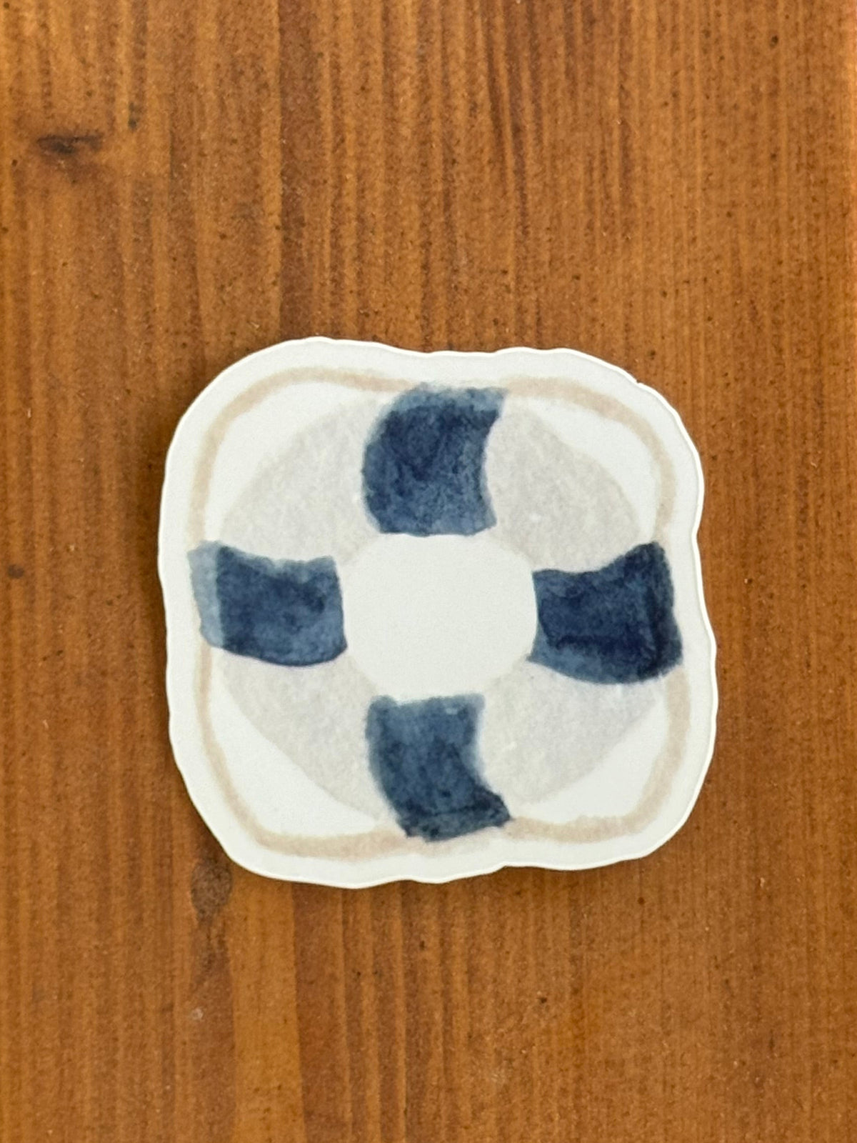 Blue Watercolor Life Preserver Sticker