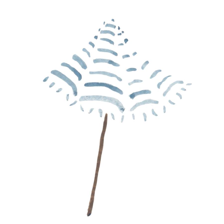 Blue Striped Umbrella Watercolor Sticker