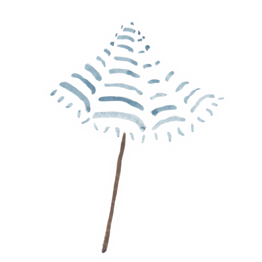 Blue Striped Umbrella Watercolor Sticker
