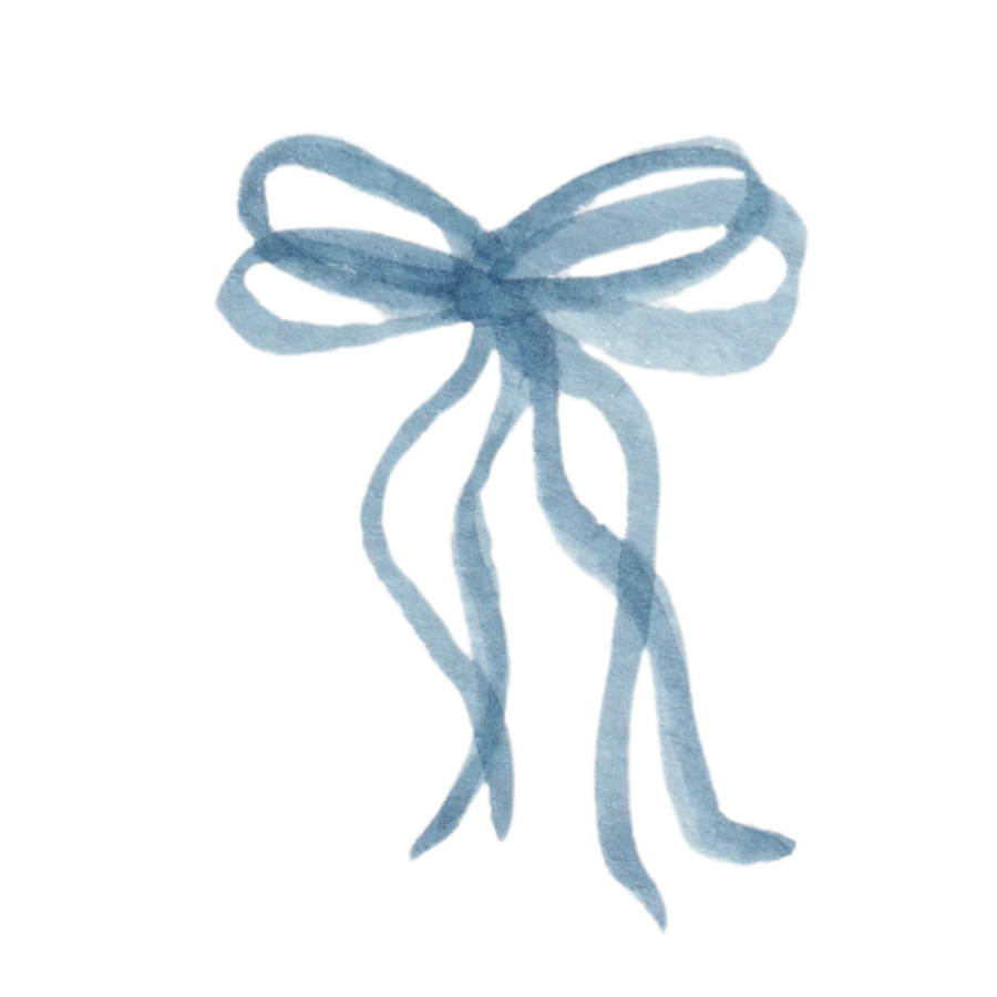 Blue Watercolor Bow Sticker