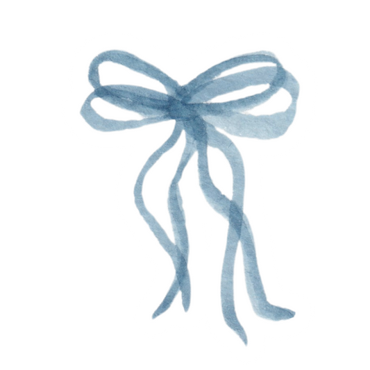 Blue Watercolor Bow Sticker
