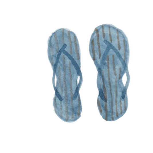 Blue Striped Flip Flops Watercolor Sticker