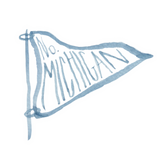 No. Michigan Pennant Watercolor Sticker