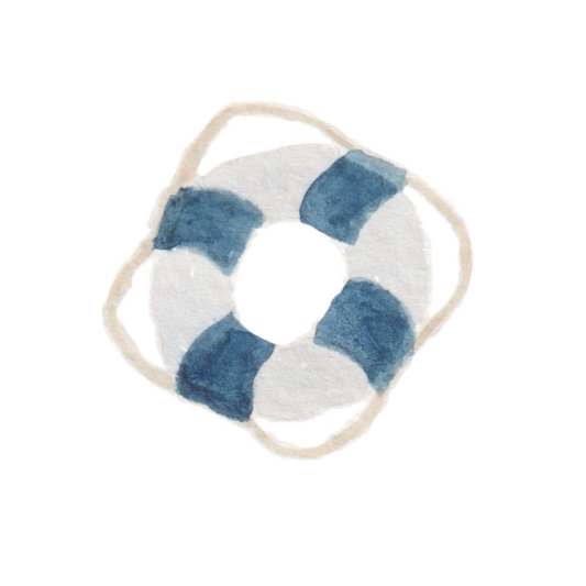 Blue Watercolor Life Preserver Sticker