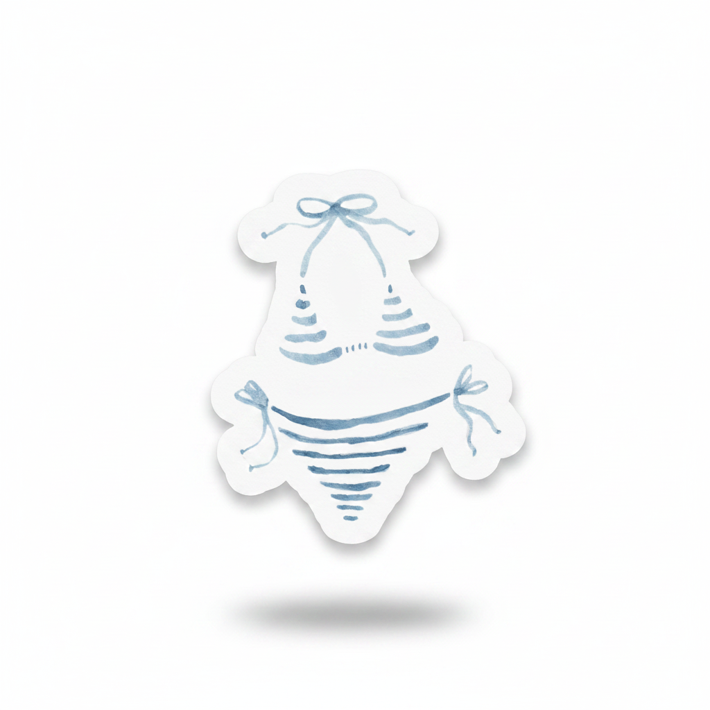 Blue Bikini Watercolor Sticker product photo